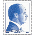 Effigy in profile of H.S.H. Prince Albert II in blue color Effigy in profile of H.S.H. Prince Albert II in blue color