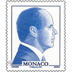 Effigy in profile of H.S.H. Prince Albert II in blue color Effigy in profile of H.S.H. Prince Albert II in blue color