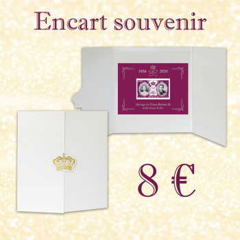 ENCART SOUVENIR 70e ANNIVERSAIRE DU MARIAGE DU PRINCE RAINIER III ET DE GRACE KELLY