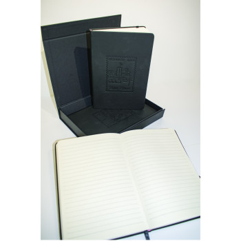 BLACK NOTEBOOK WITH EMBOSSED COVER